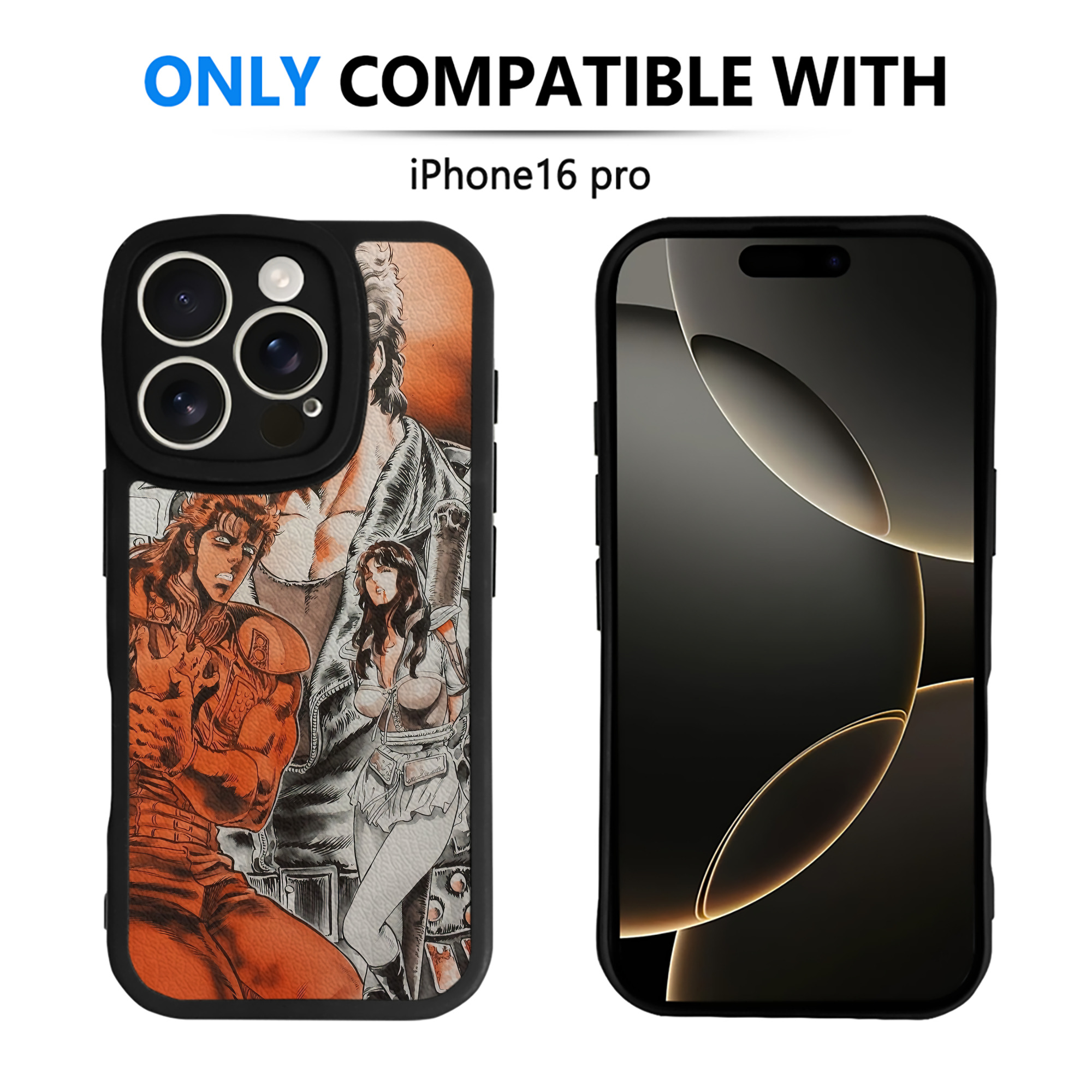 （画像用） 北斗の拳 Fist of the North Star 【iPhone 16シリーズ対応】シリコンスマホケース（レザー調） 材質：シリコン